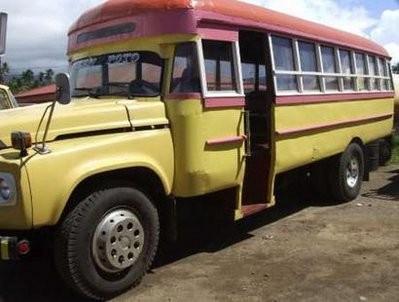 A commuter bus in Apia, the capital of Samoa, on September 6, 2009, has a new door fitted to its left side to allow passengers to enter and leave the bus on the correct side when the South Pacific island nation changes its road rules on Tuesday forcing motorists to drive on the lefthand side of the road. A commuter bus in Apia, the capital of Samoa, on September 6, 2009, has a new door fitted to its left side to allow passengers to enter and leave the bus on the correct side when the South Pacific island nation changes its road rules on Tuesday forcing motorists to drive on the lefthand side of the road.